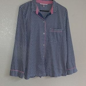 Victoria's Secret Pajama Top Long-Sleeve Button-Up